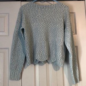 Light Blue, Gray, and White Sweater